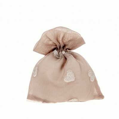 SACCHETTO CONFETTI HEART BAG CM.10X12 BEIGE 