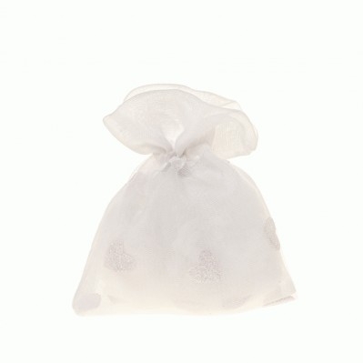 SACCHETTO CONFETTI HEART BAG CM.10X12 BIANCO 