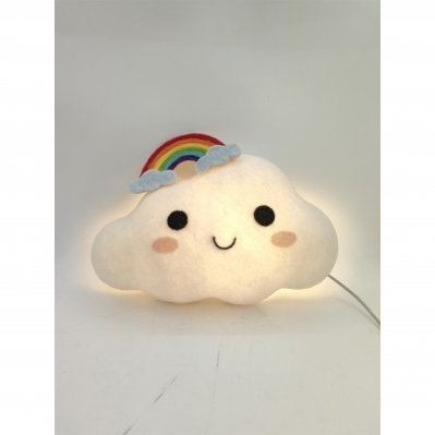 Lampada Nuvoletta con Arcobaleno in Stoffa - Luce Notturna per Cameretta