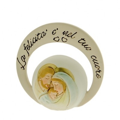 ICONA IN CERAMICA CON SACRA FAMIGLIA 8 CM