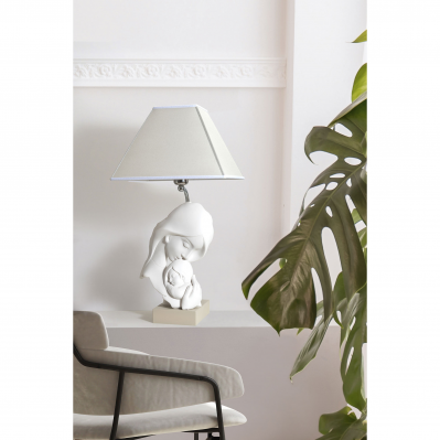 Lampada da tavolo moderna con scultura "Abbraccio Materno"
