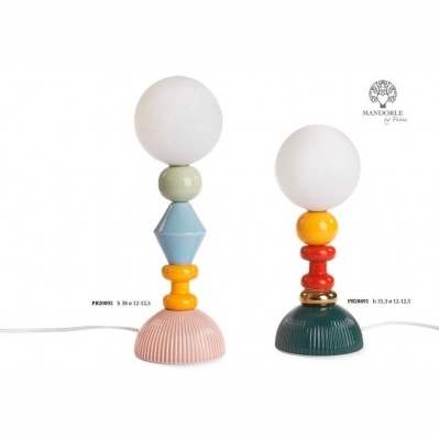 LAMPADA DA TAVOLO MULTICOLORE 31.3 CM. PORCELLANA