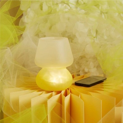 Lumetto Giallo LED Claraluna con Telecomando: Luce Personalizzata per ogni Cerimonia cm. 8x11