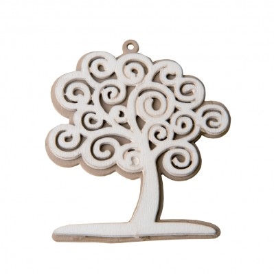 ALBERO IN LEGNO BIANCO E MARRONE 5 CM