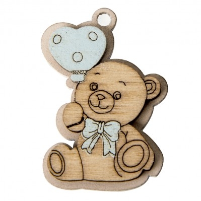 DECORAZIONE ORSETTO 4 CM AZZURRO