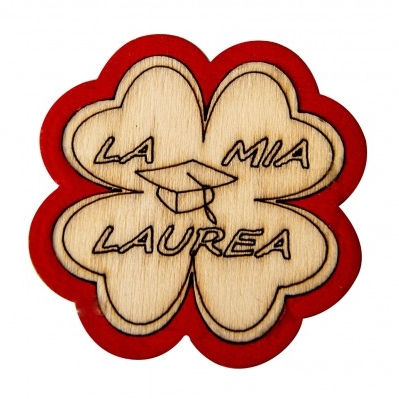 QUADRIFOGLIO IN LEGNO LAUREA 5 CM