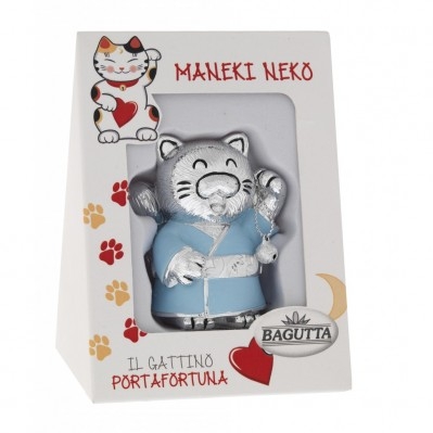MANEKI NEKO CON ZAMPA SX ALZATA - AZZURRO