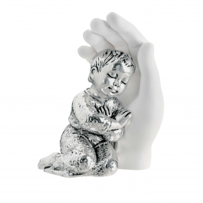 MANO BIMBO BIANCA-ARGENTO H.10,5