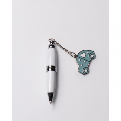 MINI PENNA BIANCA AUTO BLU