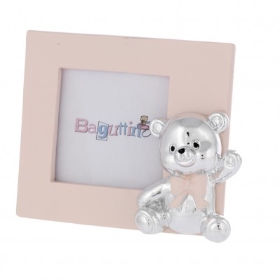 MINIPORTAFOTO 5x5 Orsetto con fiocco - ROSA