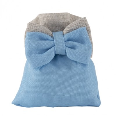 SACCHETTO CONFETTI PER NASCITA / BATTESIMO - MUFFIN BAG CM 10X12 CIELO 