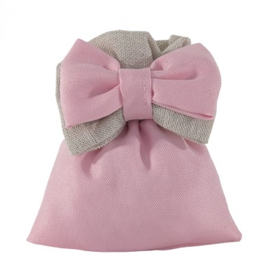 SACCHETTO CONFETTI PER NASCITA / BATTESIMO - MUFFIN BAG CM 10X12 ROSA 