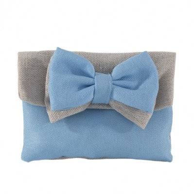 SACCHETTO CONFETTI PER NASCITA / BATTESIMO - MUFFIN BUSTA CM 10X8 CIELO 