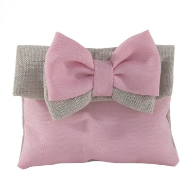 SACCHETTO CONFETTI PER NASCITA / BATTESIMO - MUFFIN BUSTA CM 10X8 ROSA 