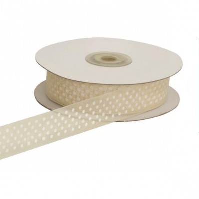 NASTRO ORGANZA POIS AVORIO