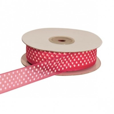 NASTRO ORGANZA POIS FRAGOLA 