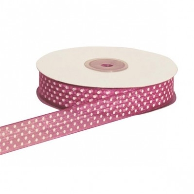 NASTRO ORGANZA POIS FUXIA
