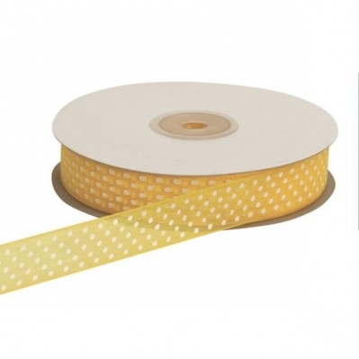 NASTRO ORGANZA POIS GIALLO