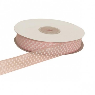 NASTRO ORGANZA POIS ROSA