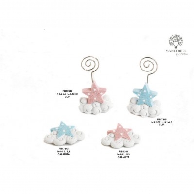 MAGNETE NUVOLA/STELLA CELESTE 5.3 CM. RESINA