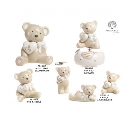 ORSO CUORE 8.5 CM. PORCELLANA