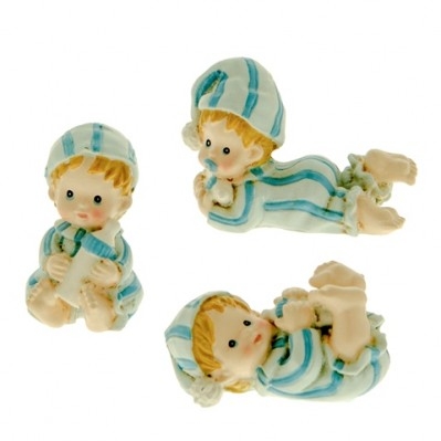 BIMBO CON PIGIAMA IN CERAMICA CONF.ASSORTITE CM.5 CELESTE