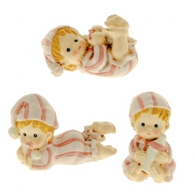 BIMBO CON PIGIAMA IN CERAMICA CONF.ASSORTITE CM.5 ROSA