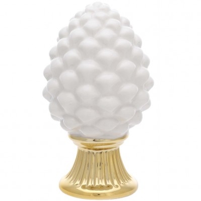PIGNA BIANCA CON BASE ORO H. 10
