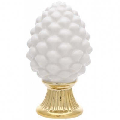 PIGNA BIANCA CON BASE ORO H. 15