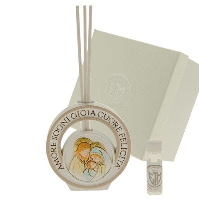 DIFFUSORE ICONA CON SACRA FAMIGLIA IN CERAMICA 9 CM