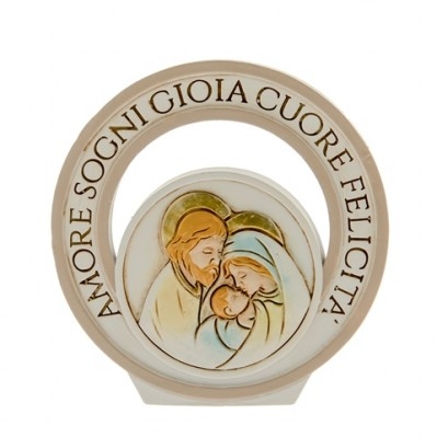 ICONA CON SACRA FAMIGLIA IN CERAMICA 9 CM