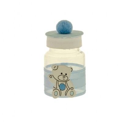 SCATOLA IN PLASTICA CON ORSETTO E CAPPELLINO PON PON 7,5 CM