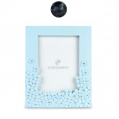 PORTAFOTO AZZURRO FIORI CON Scatola