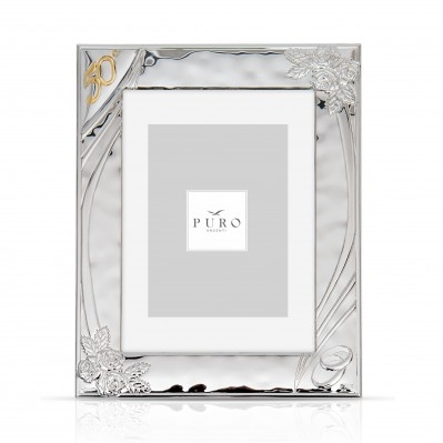 PORTAFOTO ROSE 50ESIMO NOZZE D'ORO 15X20