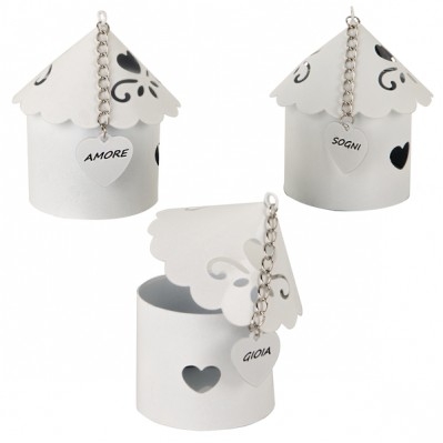 SCATOLINA PORTA CONFETTI PRETTY HOUSE H.7 BIANCA