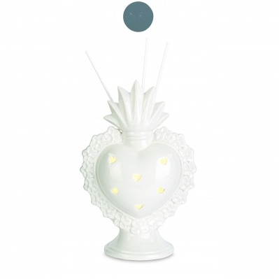 PROFUMATORE CUORE EX VOTO CON LED BIANCO