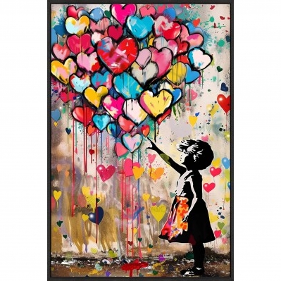 QUADRO GLOSSY PALLONCINI CUORE