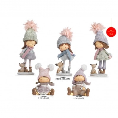RAGAZZA 21 CM. RESINA E STOFFA