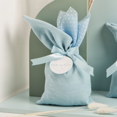 SACCHETTO CONFETTI POIS - MEDIUM AZZURRO