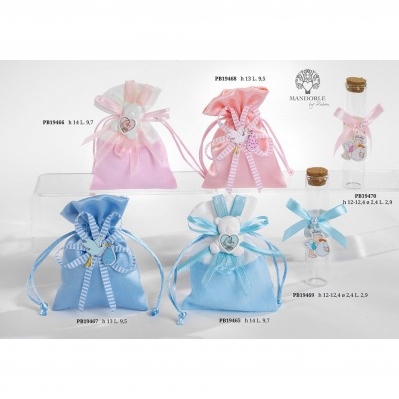 SACCHETTO CONFETTI ORSETTO ROSA 14 CM.