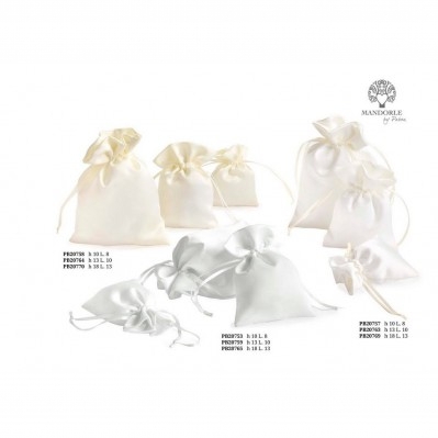 SACCHETTO X CONFETTI BIANCO 13 CM. STOFFA