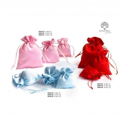 SACCHETTO X CONFETTI CELESTE 13 CM. STOFFA