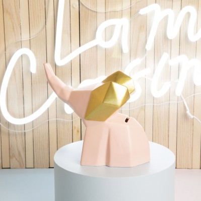 SALVADANAIO ELEFANTE ROSA CM.13