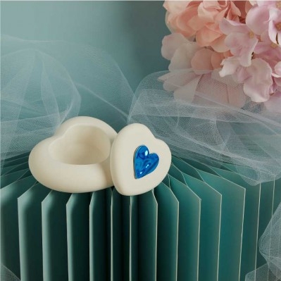 Scatola Claraluna Cuore cm.9x8,5x4 - Azzurra