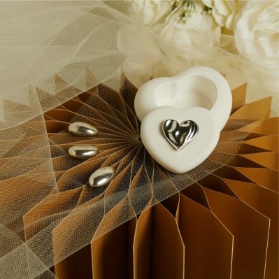 Scatola Claraluna Cuore cm.9x8,5x4 - Argento