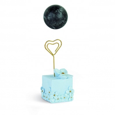 SEGNAPOSTO AZZURRO FIORI GLITTER