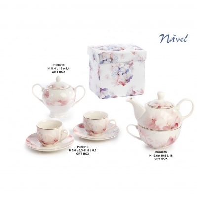 SET 2 TAZZINE - PIAT CON FIORI PAST. 5.6 CM. PORC. G.BOX NAVEL