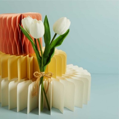 Set 4 Tulipani Claraluna Bianchi Cm 33