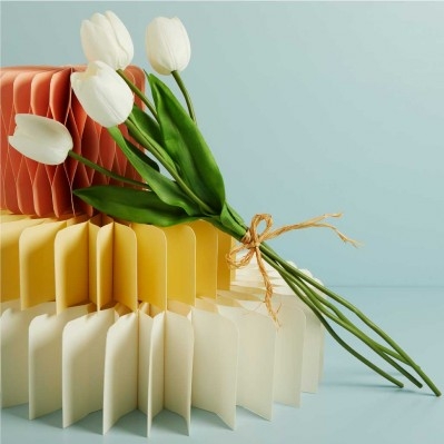 Set 4 Tulipani Claraluna Bianchi Cm 49