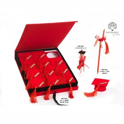 SCATOLINE PORTACONFETTI LAUREA SET 12 PEZZI
